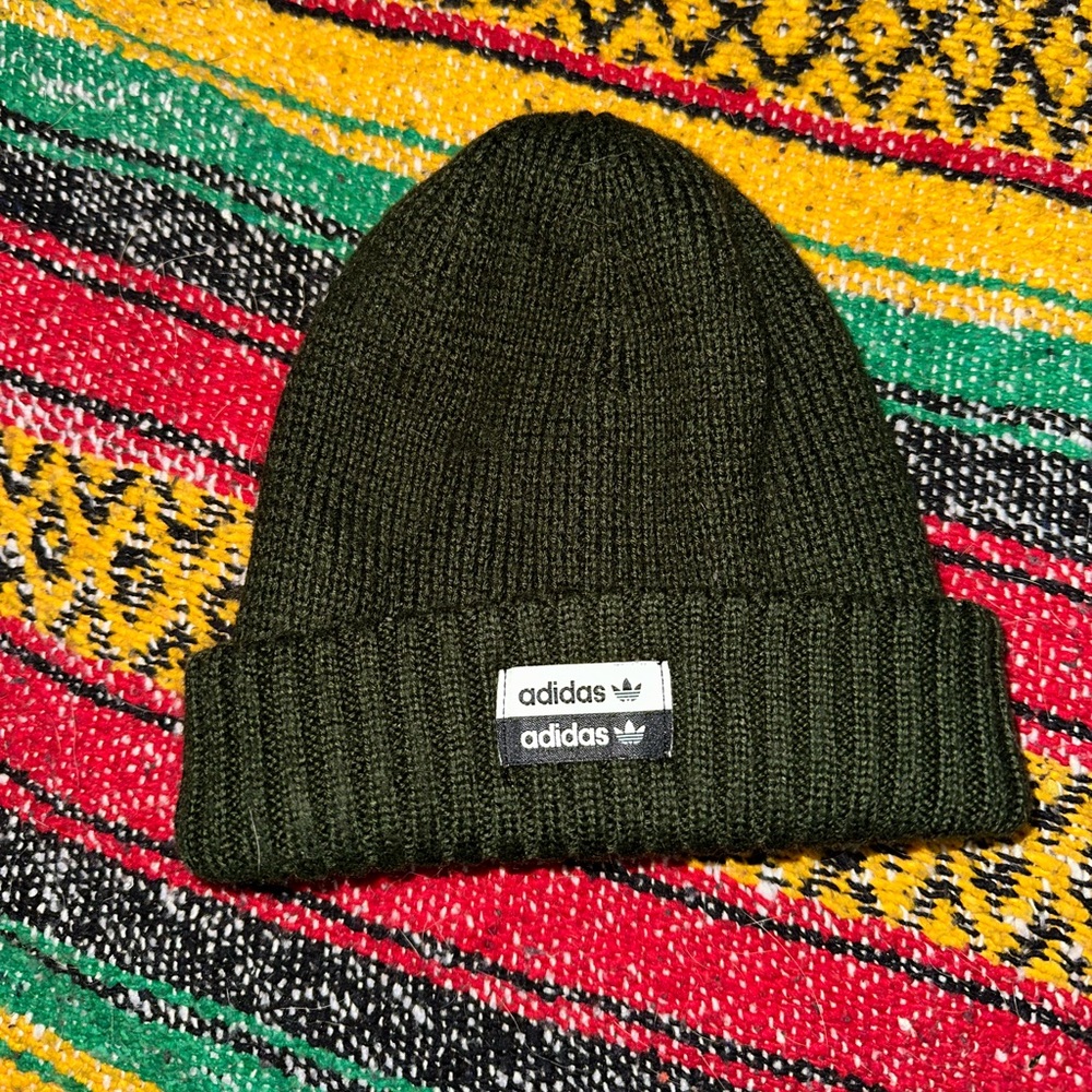 Adidas Dark Green Knit Beanie Hat